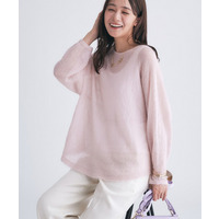 【キッドモヘア素材】ラウンドヘムニット