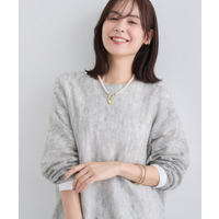 【キッドモヘア素材】ラウンドヘムニット
