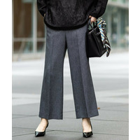 【褒められパンツ/ウール調素材】ラメ混ワイドパンツ