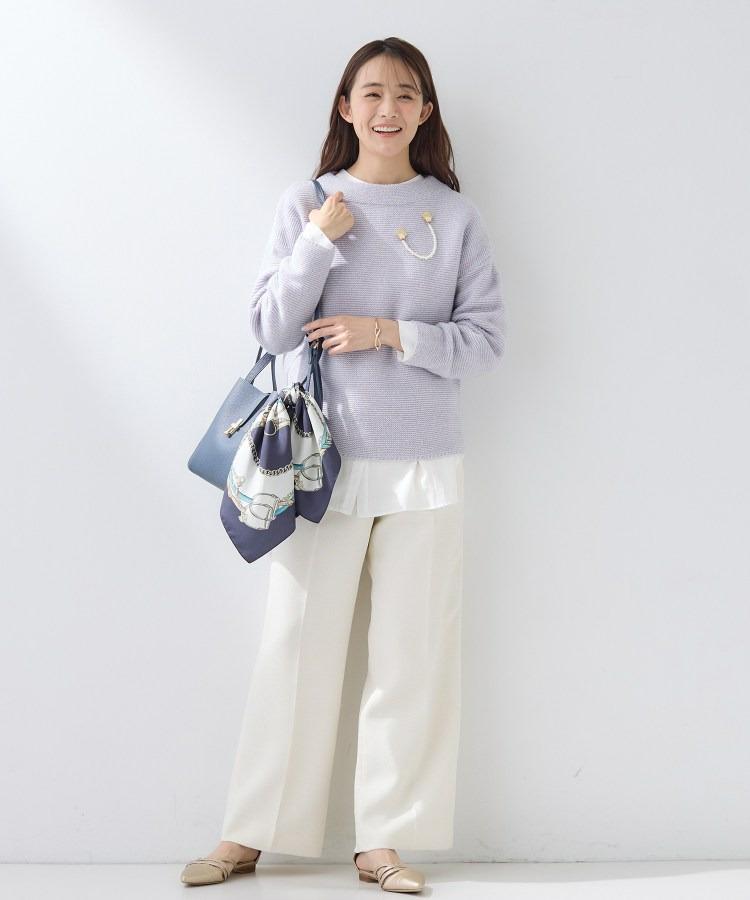 【褒められパンツ/ウール調素材】ラメ混ワイドパンツ25