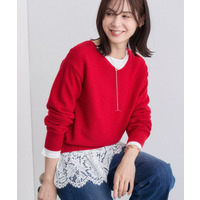 【ウール混ラメ素材】Vネック煌めきニット