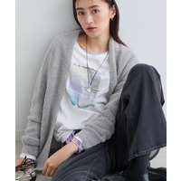 【エアリー素材】ブークレ着流しニットカーディガン