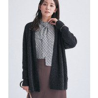 【エアリー素材】ブークレ着流しニットカーディガン