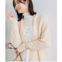 【エアリー素材】ブークレ着流しニットカーディガン