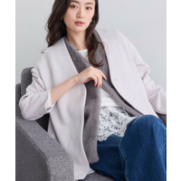 【秋／軽羽織り】ノーカラーミドル丈ライトコート