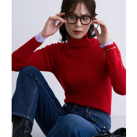 【洗える／毛玉になりにくい】エクストラファインウール リブタートルニット