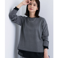 【洗える／SETUP可能】ジャカードボートネックニット