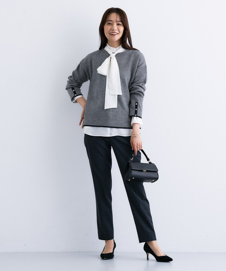 【洗える/SETUP可能】ジャカードボートネックニット13