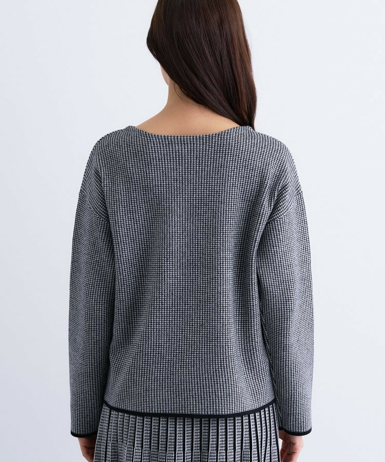 【洗える/SETUP可能】ジャカードボートネックニット17