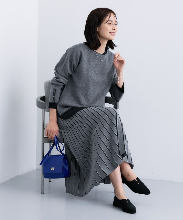 【洗える/SETUP可能】ジャカードボートネックニット4