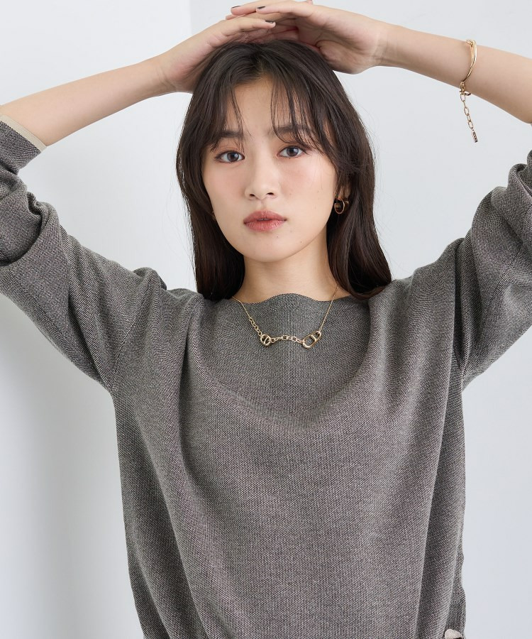 【洗える/SETUP可能】ジャカードボートネックニット7