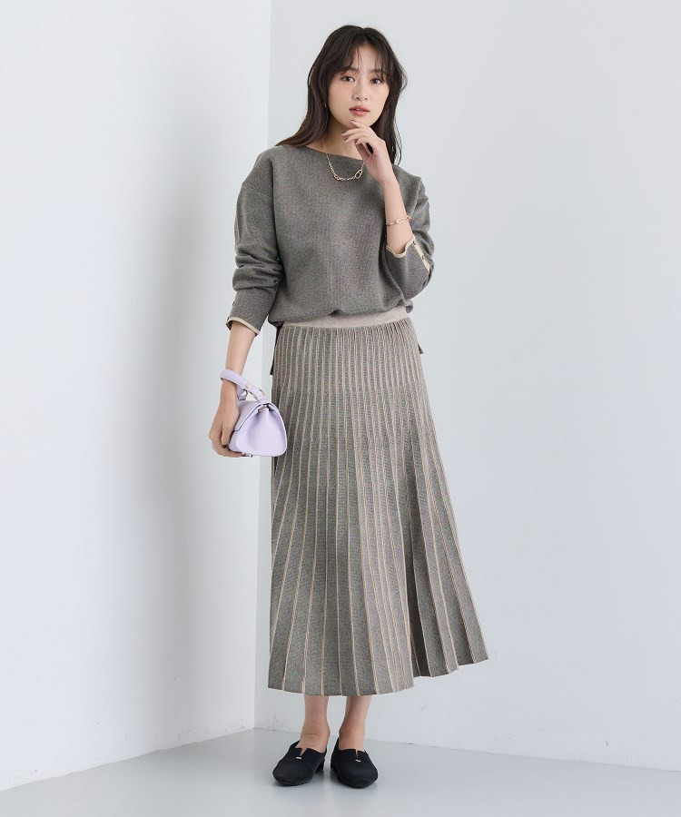 【洗える/SETUP可能】ジャカードボートネックニット9