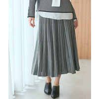 【洗える／SETUP可能】ジャカードニット プリーツスカート