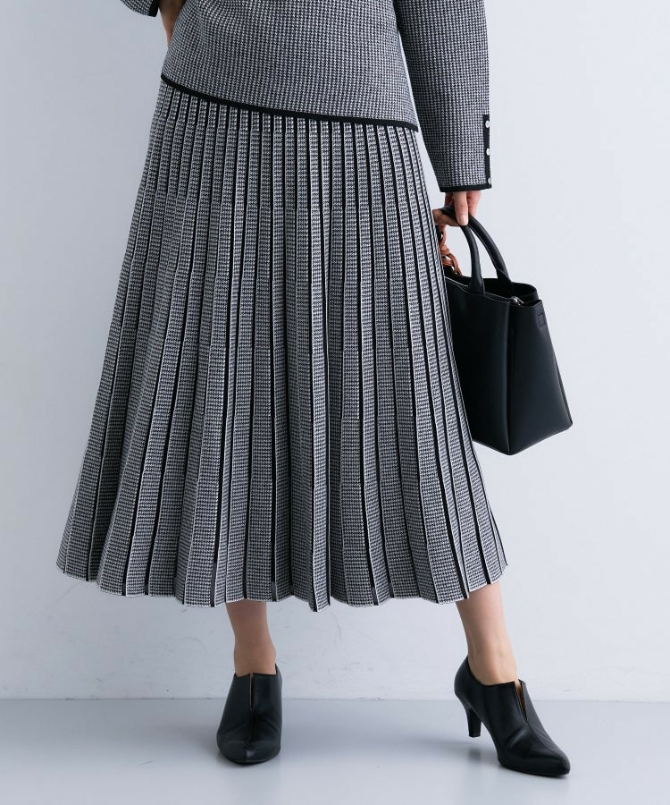 【洗える/SETUP可能】ジャカードニット プリーツスカート1