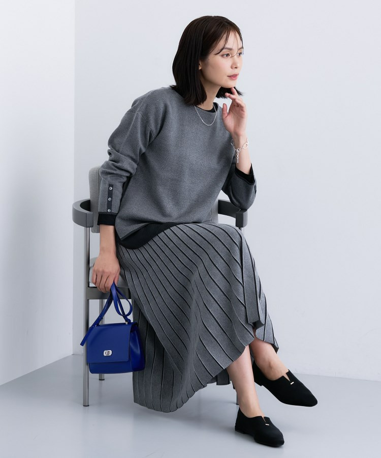 【洗える/SETUP可能】ジャカードニット プリーツスカート3