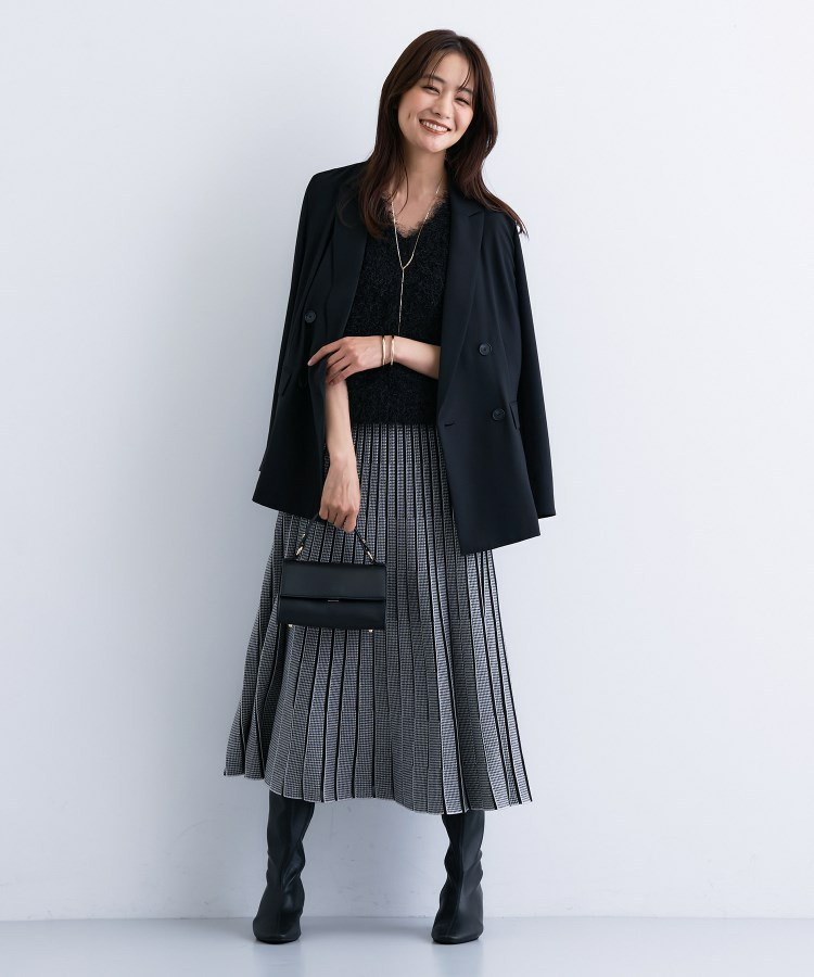 【洗える/SETUP可能】ジャカードニット プリーツスカート9