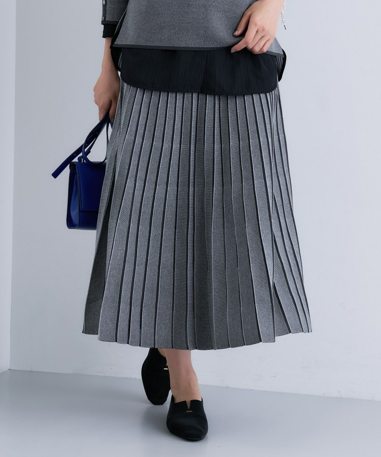 【洗える/SETUP可能】ジャカードニット プリーツスカート1