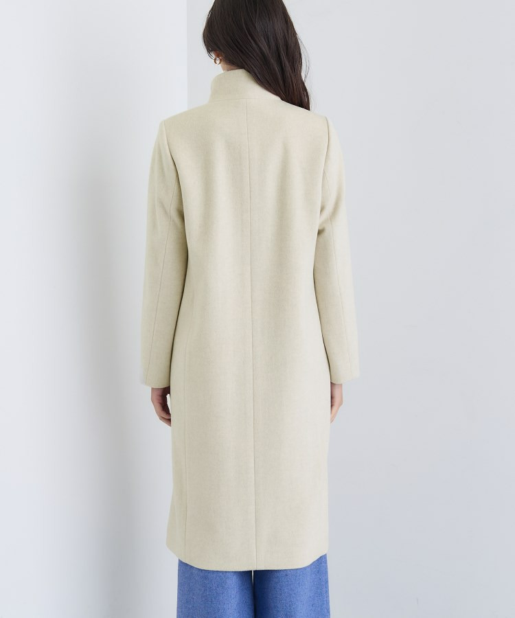 【名品コート/日本製】ウール100%スタンドカラーロングコート21