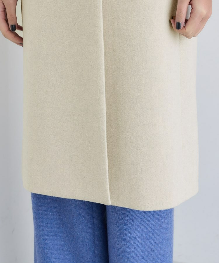 【名品コート/日本製】ウール100%スタンドカラーロングコート25