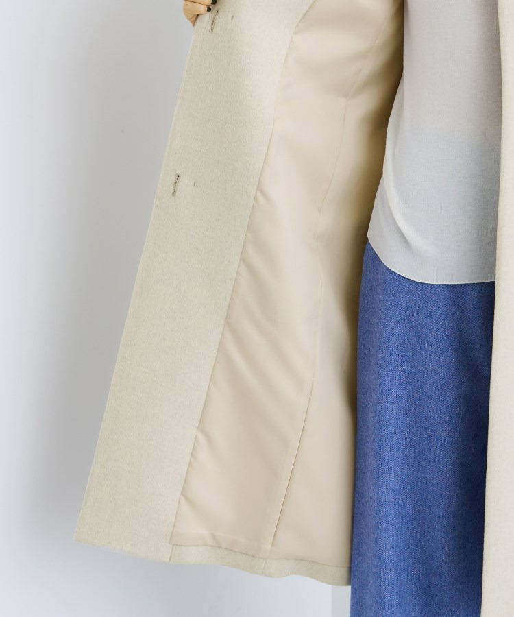 【名品コート/日本製】ウール100%スタンドカラーロングコート26