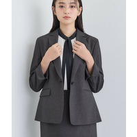 【洗える／通勤／スーツ】メランジストレッチ テーラージャケット