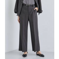 【洗える／通勤／スーツ】メランジストレッチ ワイドパンツ