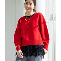 【洗える／カシミヤ混】ミドルゲージVネックニット