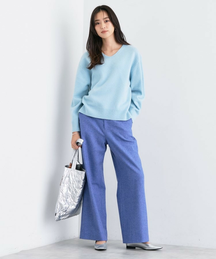 【洗える/カシミヤ混】ミドルゲージVネックニット12