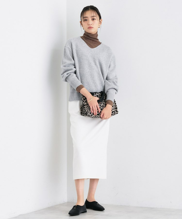 【洗える/カシミヤ混】ミドルゲージVネックニット21