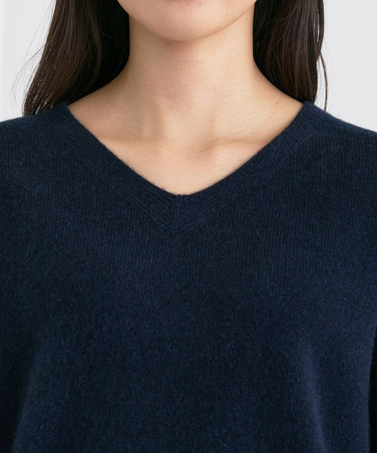 【洗える/カシミヤ混】ミドルゲージVネックニット26