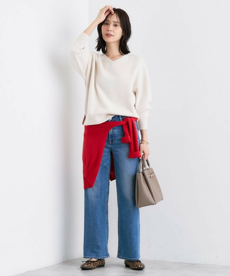 【洗える/カシミヤ混】ミドルゲージVネックニット5