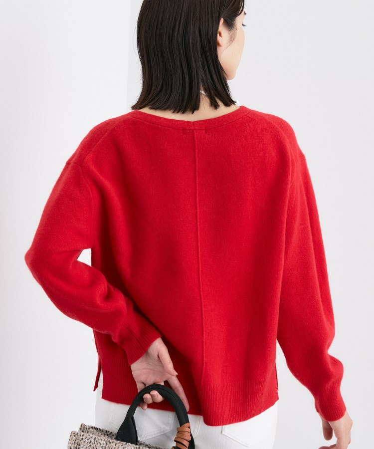 【洗える/カシミヤ混】ミドルゲージVネックニット8