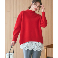 【冬ニット人気NO．1！／カシミヤ混】ミドルゲージハイネックニット