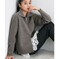 【洗える】カラーネップ ダブルジップカーディガン