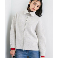 【洗える】カラーネップ ダブルジップカーディガン