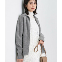 【洗える】カラーネップ ダブルジップカーディガン