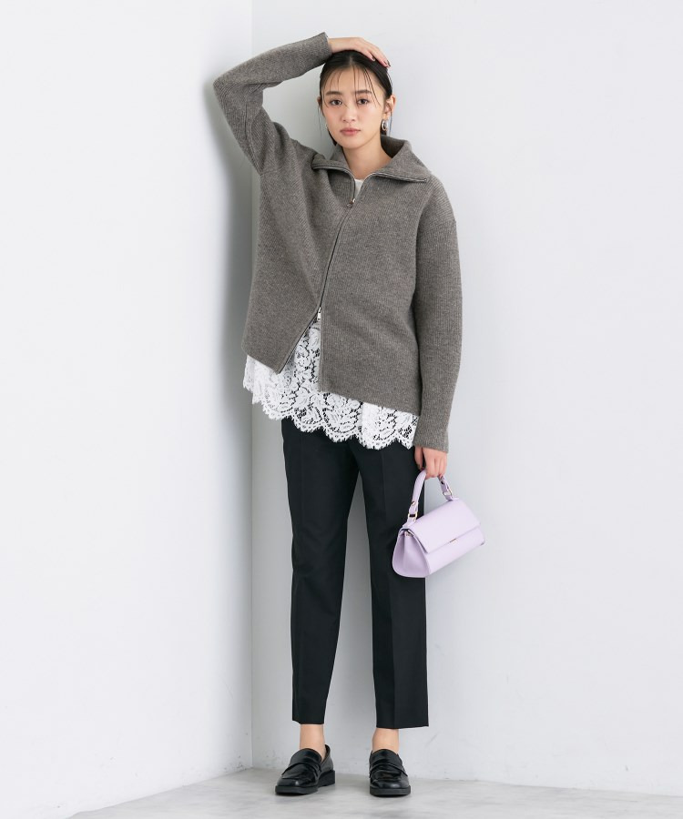 【洗える】カラーネップ ダブルジップカーディガン13