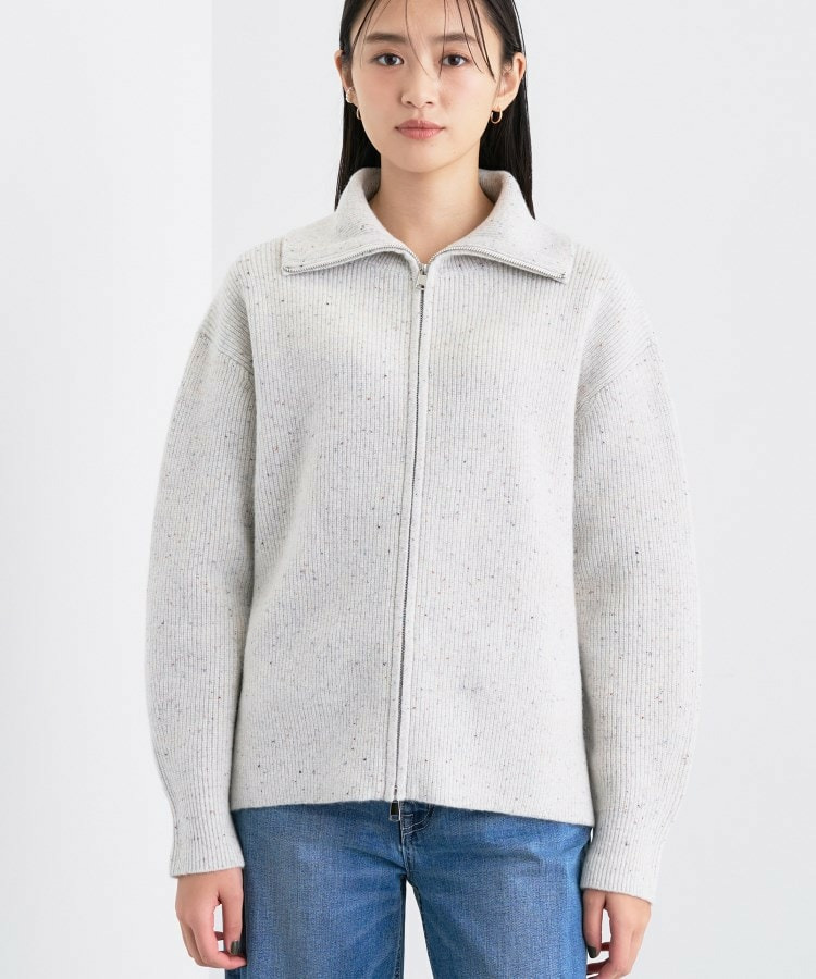【洗える】カラーネップ ダブルジップカーディガン15