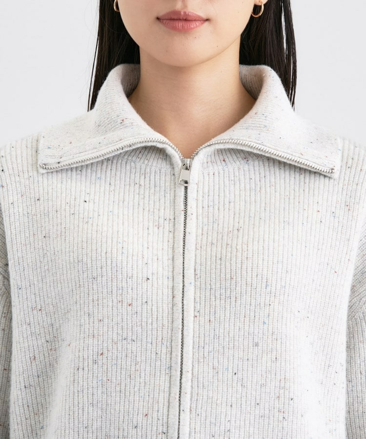 【洗える】カラーネップ ダブルジップカーディガン19