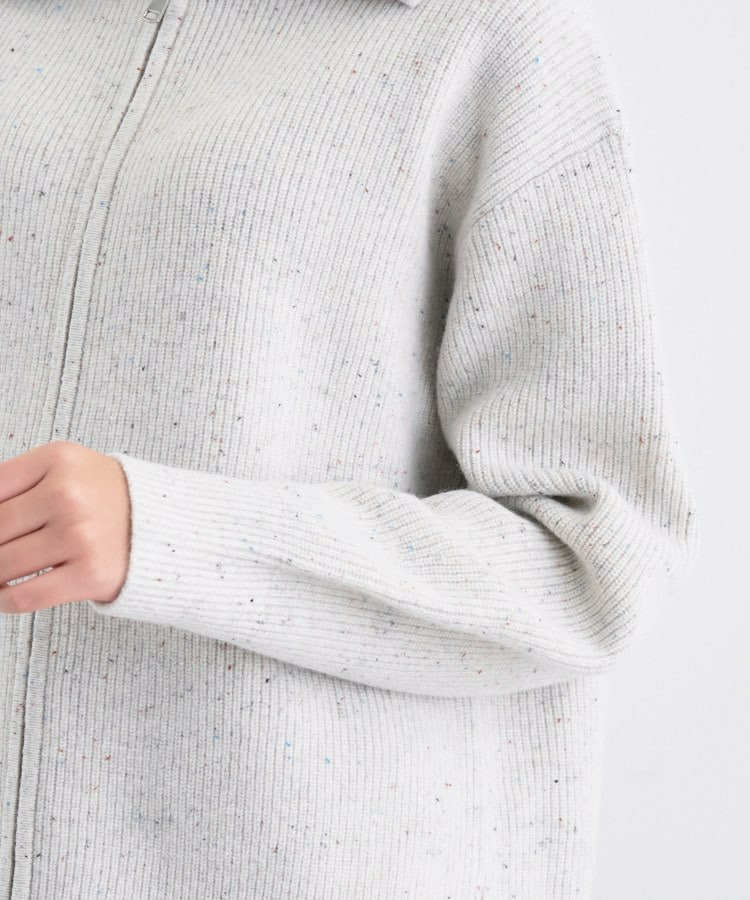 【洗える】カラーネップ ダブルジップカーディガン20