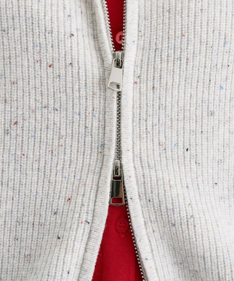 【洗える】カラーネップ ダブルジップカーディガン22