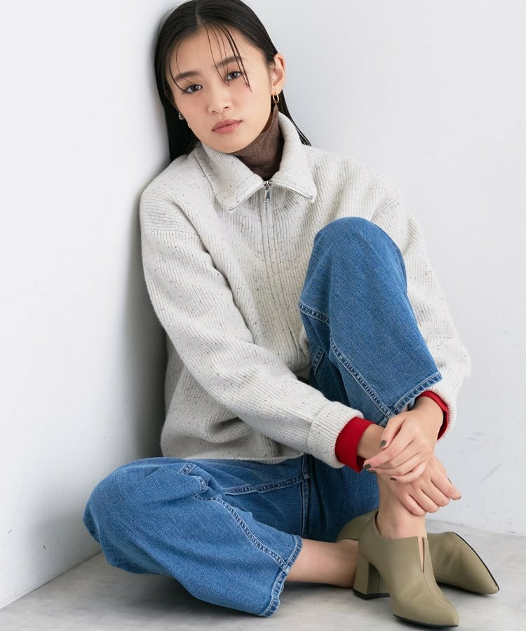 【洗える】カラーネップ ダブルジップカーディガン4