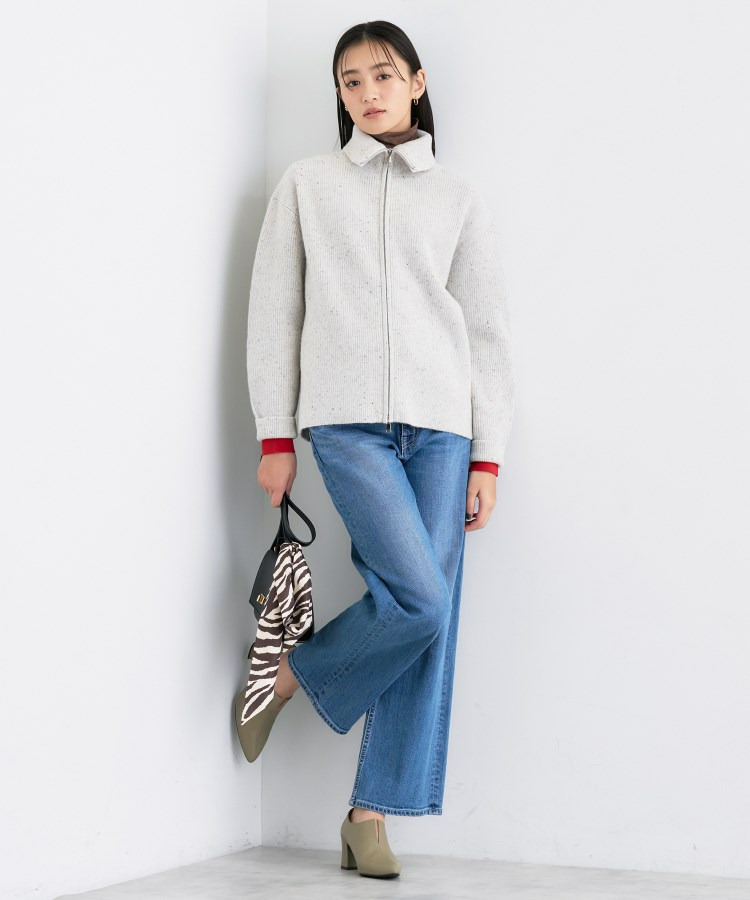 【洗える】カラーネップ ダブルジップカーディガン5