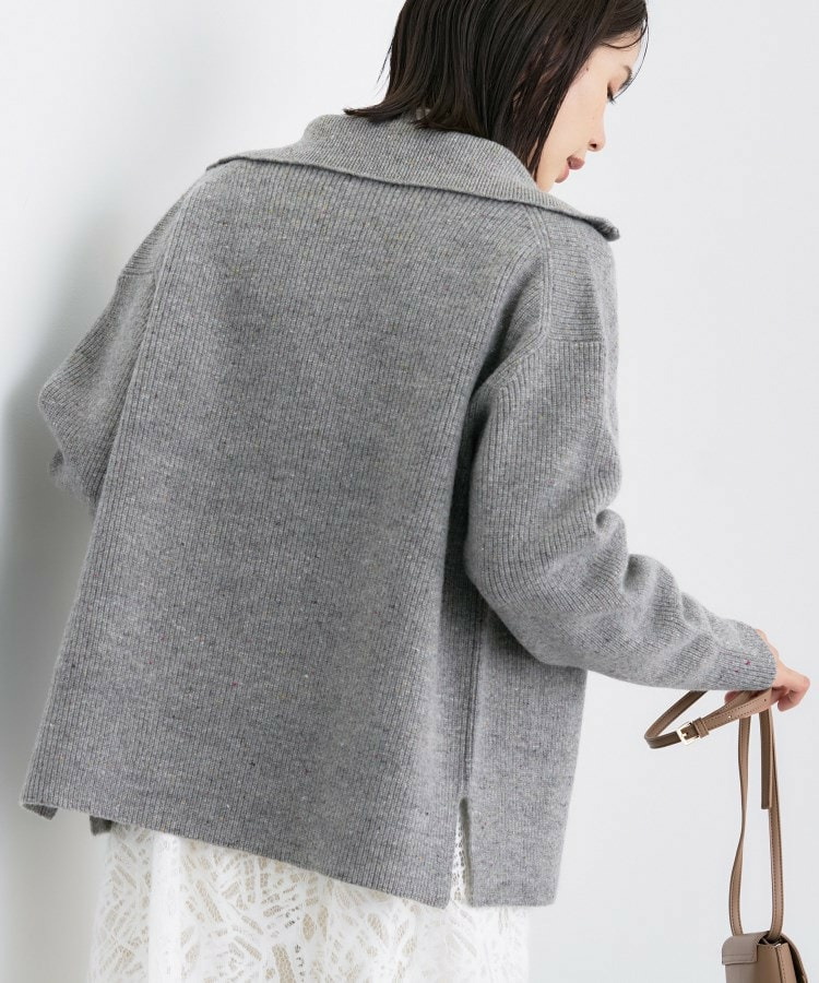 【洗える】カラーネップ ダブルジップカーディガン8