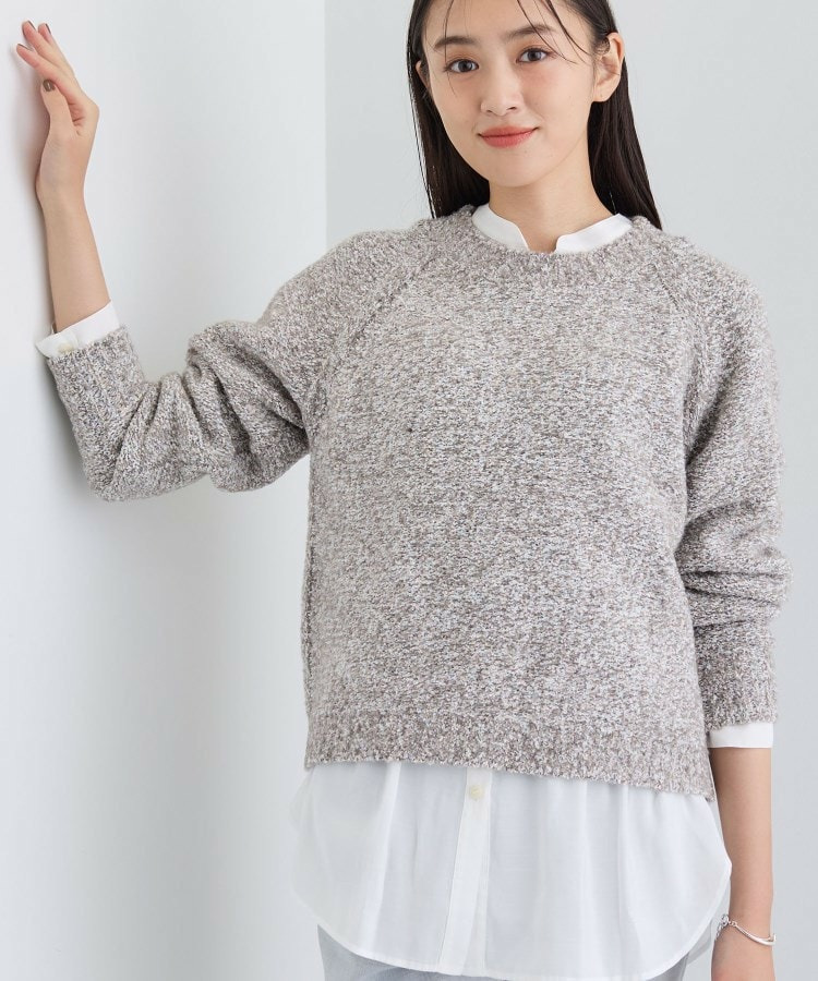 【洗える/ラメ/意匠感】ミックスブークレニット7