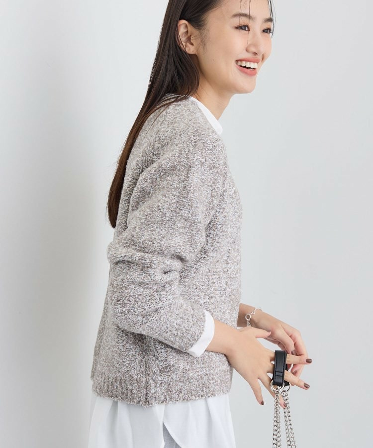 【洗える/ラメ/意匠感】ミックスブークレニット8