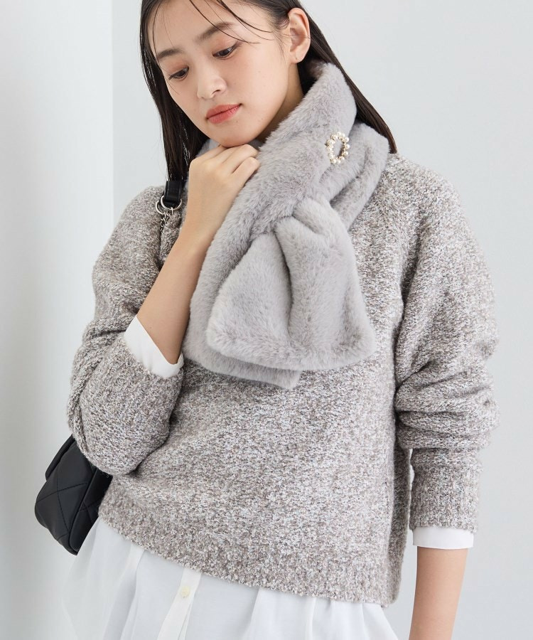 【洗える/ラメ/意匠感】ミックスブークレニット1