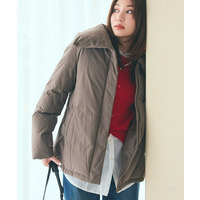 【撥水／洗える／デザイン衿】ステッチレス ショートダウンコート