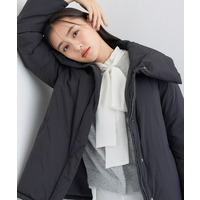 【撥水／洗える／デザイン衿】ステッチレス ショートダウンコート