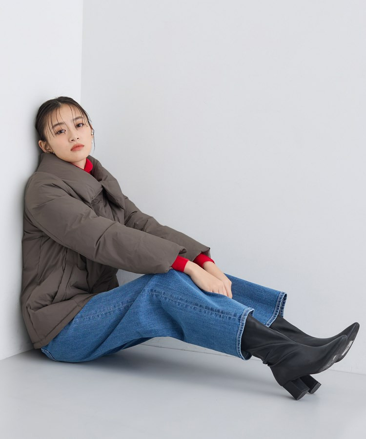 【撥水/洗える/デザイン衿】ステッチレス ショートダウンコート12